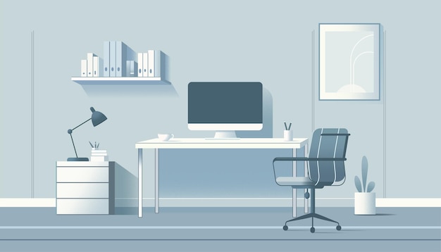 Arte vectorial de una oficina vacía