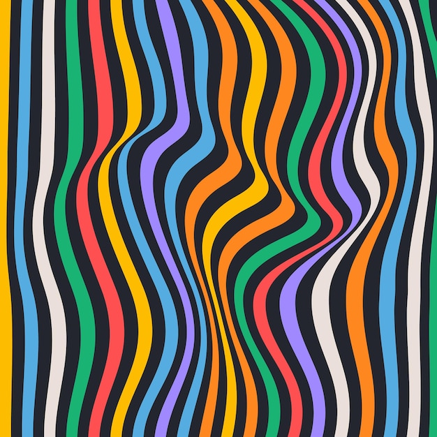Arte vectorial óptico Vector de patrón de líneas lisas oblicuas de color de onda