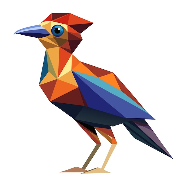 Arte vectorial de pájaros multicolores bajos