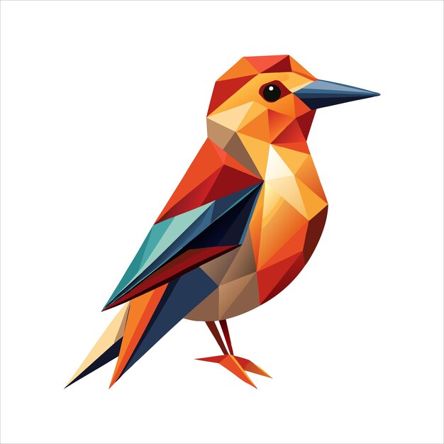 Arte vectorial de pájaros multicolores bajos