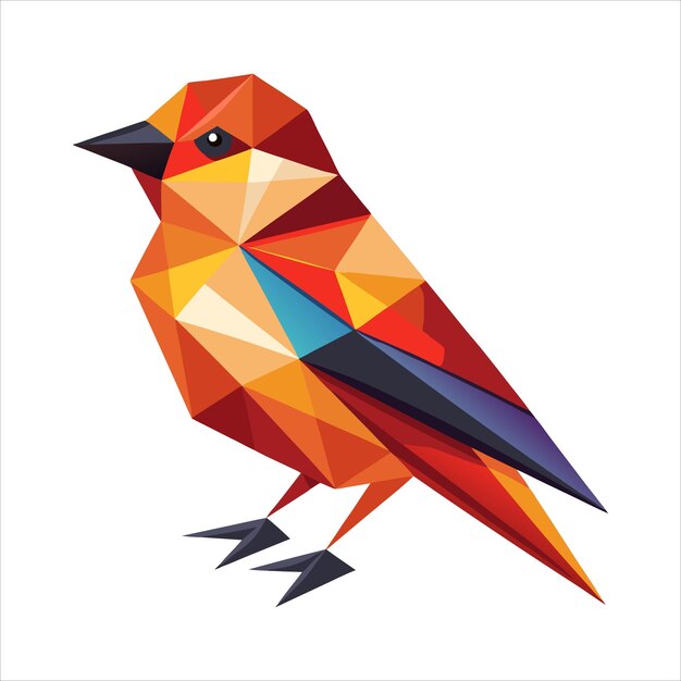 Arte vectorial de pájaros multicolores bajos