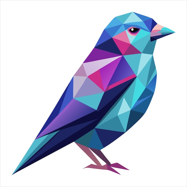 Arte vectorial de pájaros multicolores bajos