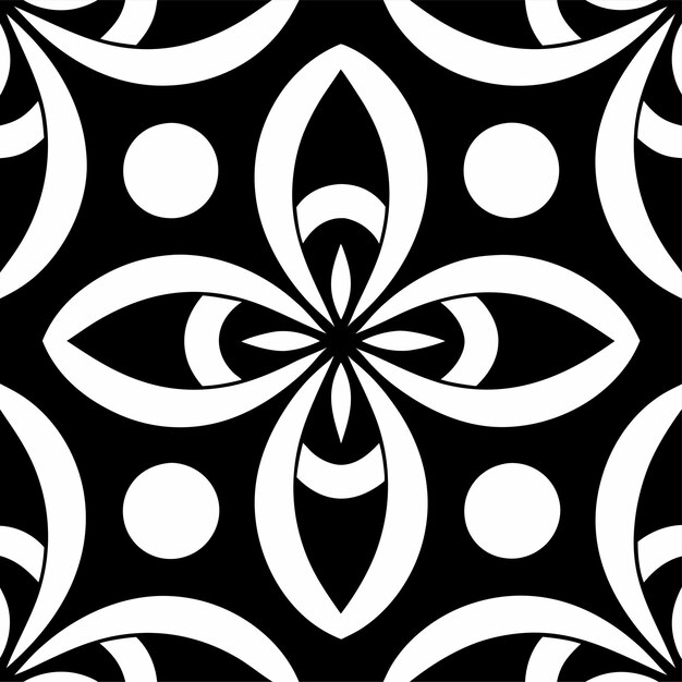 arte vectorial de patrones sin costuras en blanco y negro e ilustración