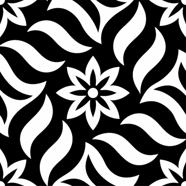 arte vectorial de patrones sin costuras en blanco y negro e ilustración