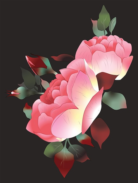 Arte vectorial de las peonías