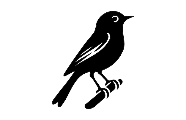 Arte vectorial del pequeño paseriño insectívoro europeo icono pájaro de silueta