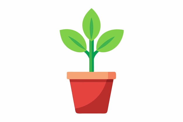 Arte vectorial de una planta pequeña sobre un fondo blanco