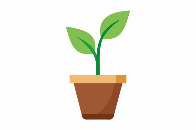 Arte vectorial de una planta pequeña sobre un fondo blanco