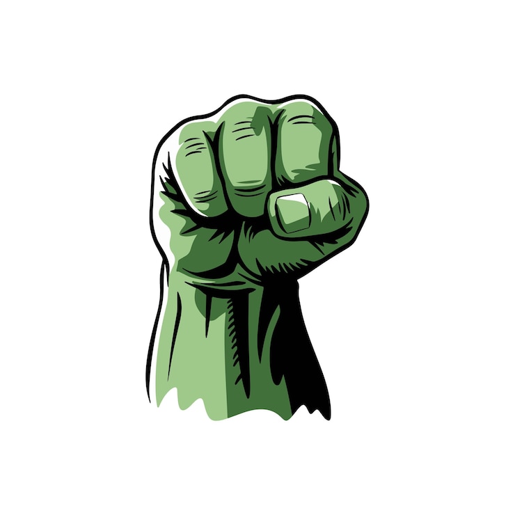 Vector el arte vectorial del puño de hulk