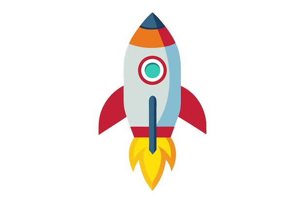 Arte vectorial de Rocket sobre un fondo blanco