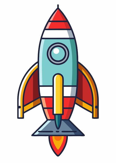Arte vectorial de Rocket sobre un fondo blanco