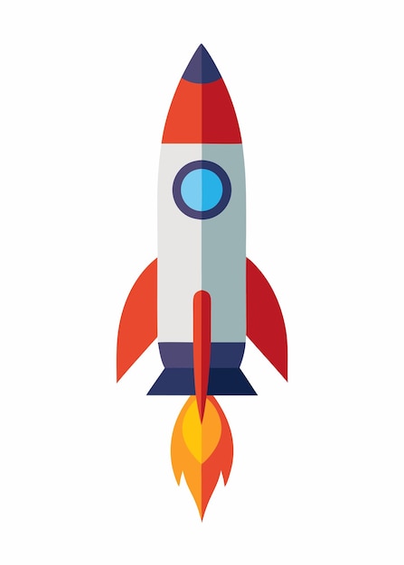 Arte vectorial de Rocket sobre un fondo blanco