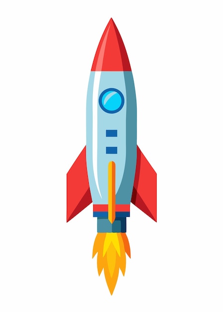 Arte vectorial de Rocket sobre un fondo blanco