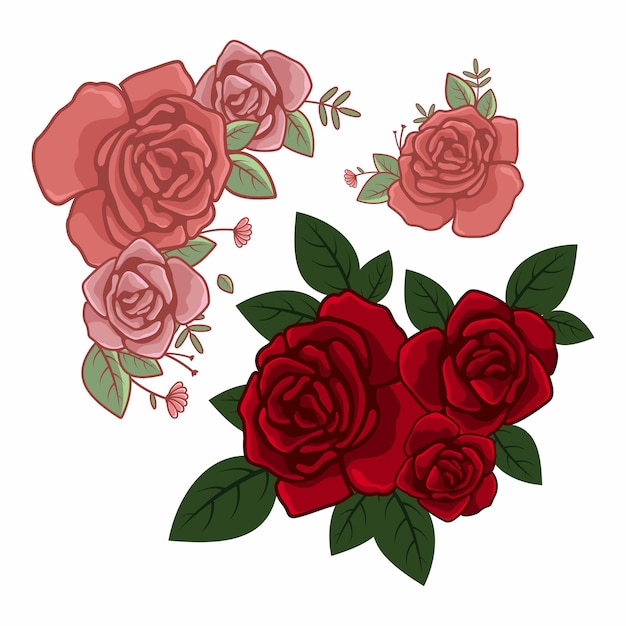 Arte vectorial de rosas rojas