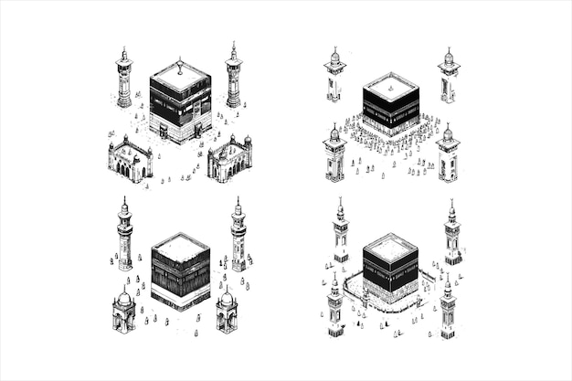 Arte vectorial de la Sagrada Kaaba