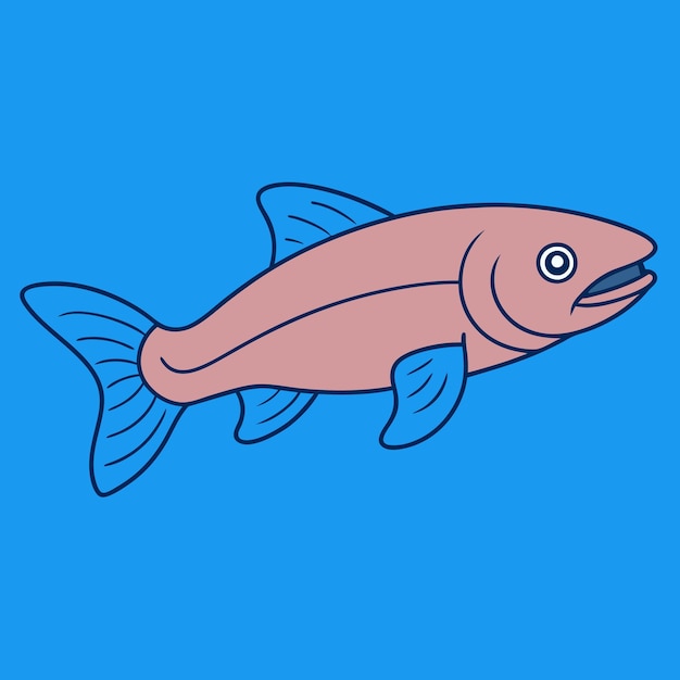 Arte vectorial del salmón volador del Atlántico