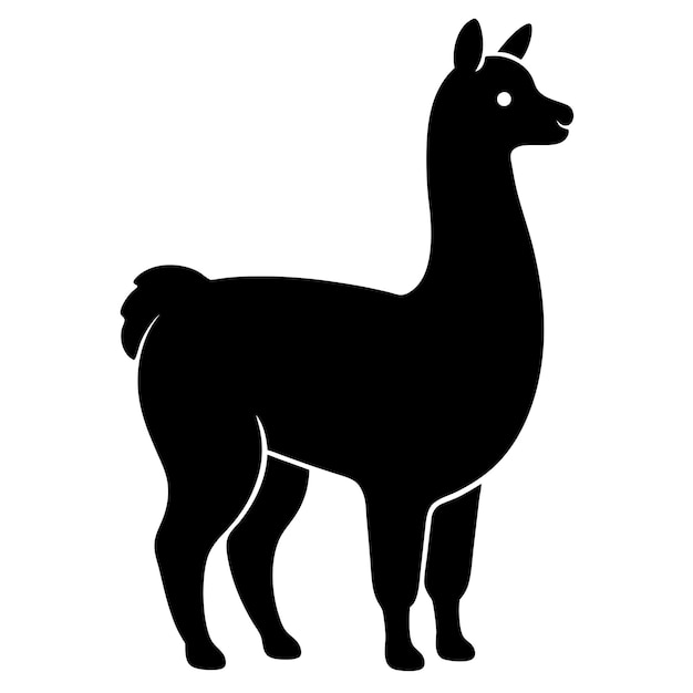 Arte vectorial de silueta de alpaca negra