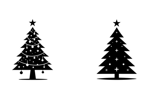 Arte vectorial de silueta de árbol de Navidad minimalista