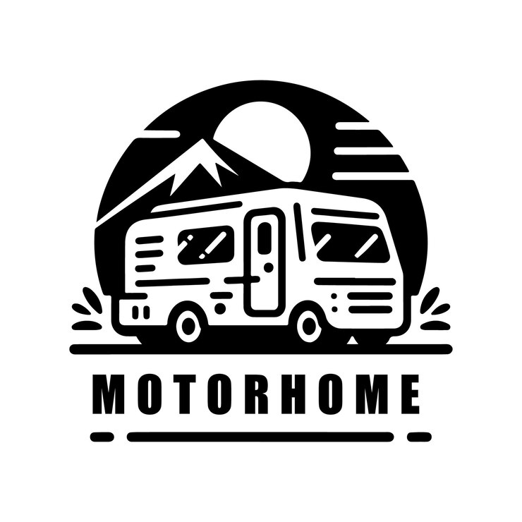 Vector arte vectorial de silueta de autocaravana perfecto para proyectos creativos