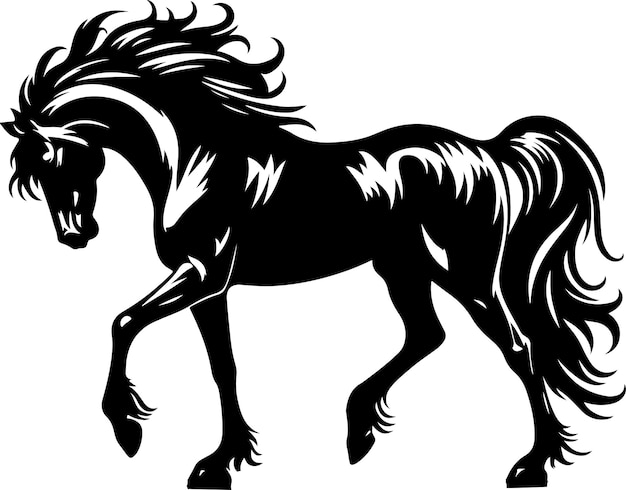 Arte vectorial de silueta de caballo