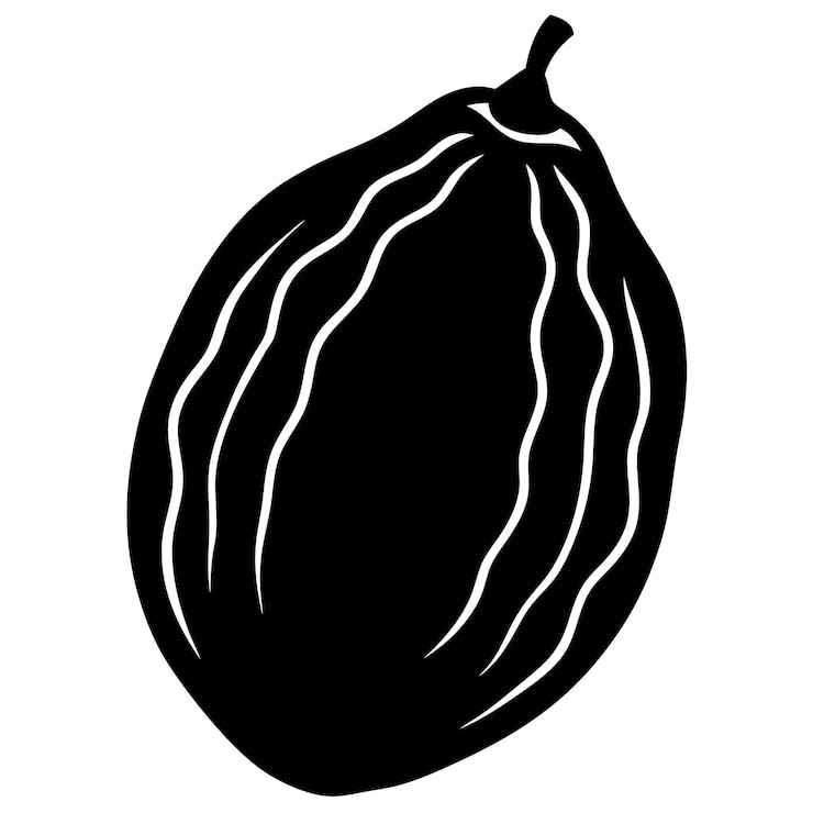 Arte vectorial de silueta de fruta de dátiles y diseño de ilustración en color negro de fruita de dátiles