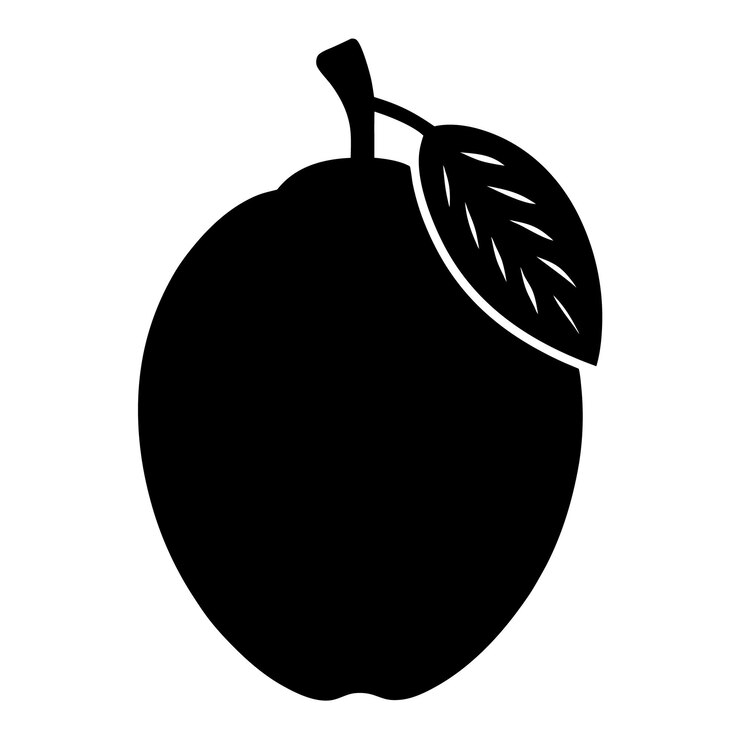 Arte vectorial de silueta de fruta de dátiles y diseño de ilustración en color negro de fruita de dátiles