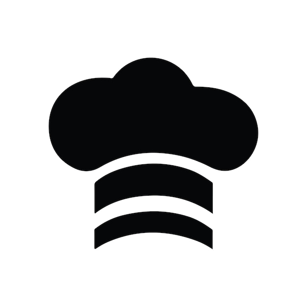 Arte vectorial de la silueta de la gorra del logotipo del chef