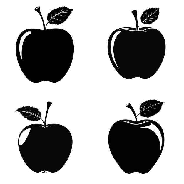 Arte vectorial de silueta de manzana