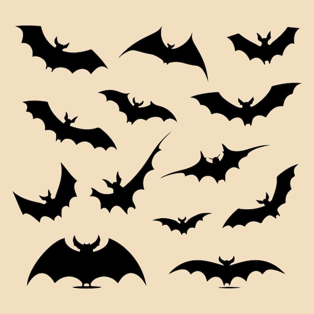 arte vectorial de silueta negra de murciélago