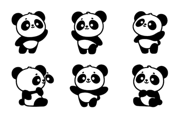 Arte vectorial de la silueta de un panda