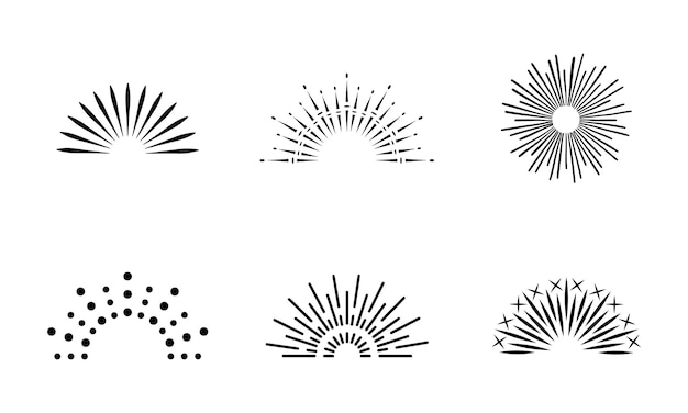 Arte vectorial de la silueta de los rayos solares