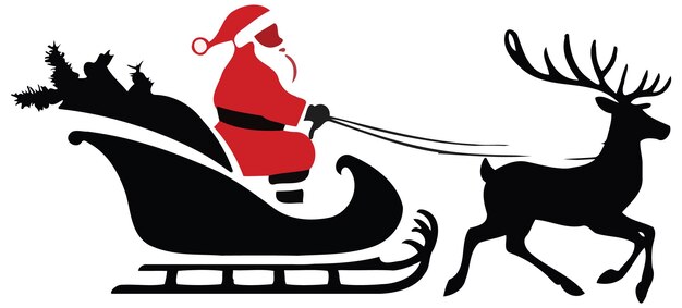 Arte vectorial de la silueta de Santa Claus