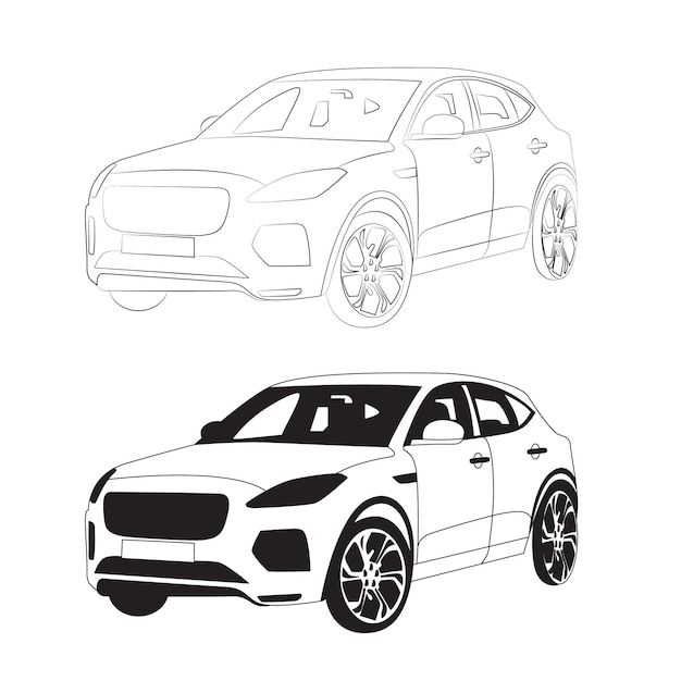 Arte vectorial de siluetas de automóviles
