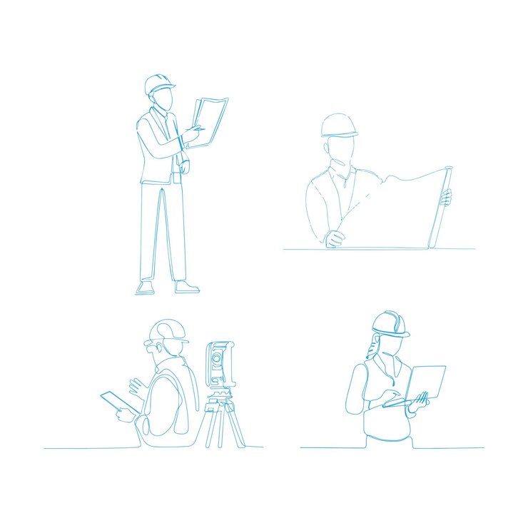 Vector arte vectorial del sitio de construcción del ingeniero