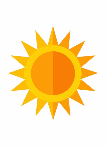 Arte vectorial del Sol sobre un fondo blanco