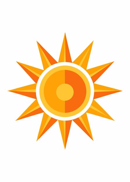 Arte vectorial del Sol sobre un fondo blanco