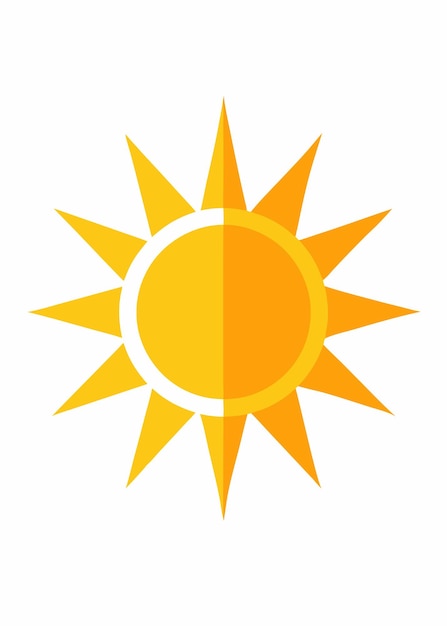 Arte vectorial del Sol sobre un fondo blanco