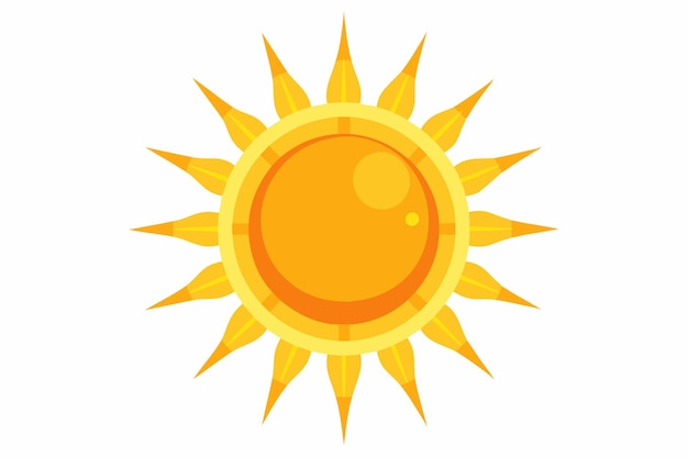 Arte vectorial del Sol sobre un fondo blanco