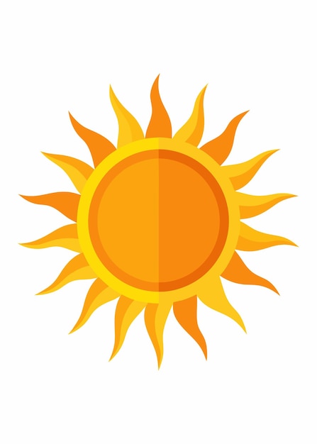 Arte vectorial del Sol sobre un fondo blanco