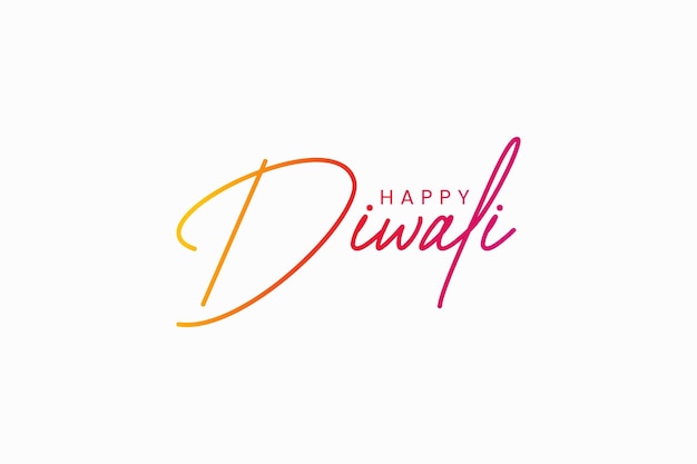 Arte vectorial de texto de feliz Diwali Diseño de texto de felicidad de Diwali diseño de fuente cursiva de felicidad Diwali