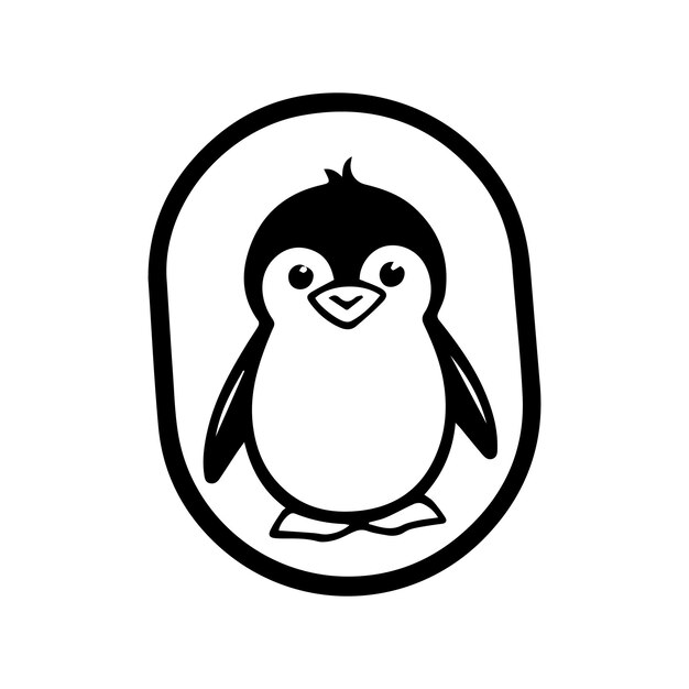 Arte vectorial tipo logotipo de pingüino