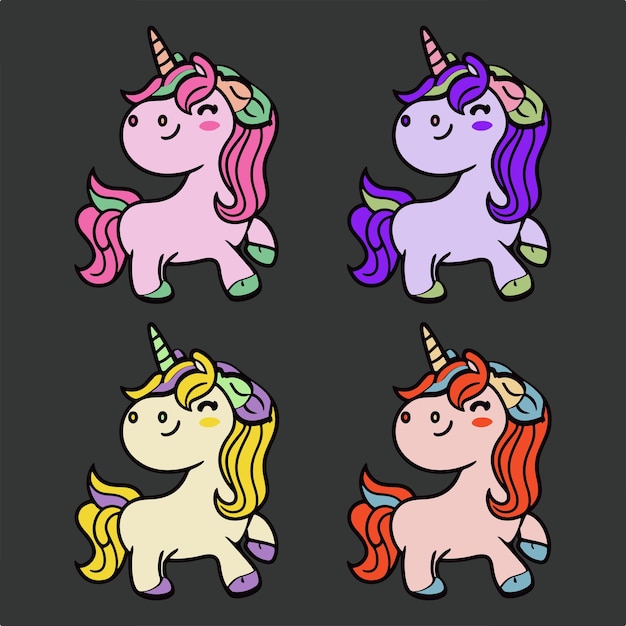 arte vectorial unicornio