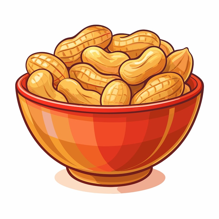 Vector arte visual vectorial de alimentos para cacahuetes
