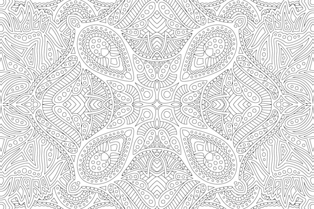 Arte zen con patrón detallado monocromo lineal.