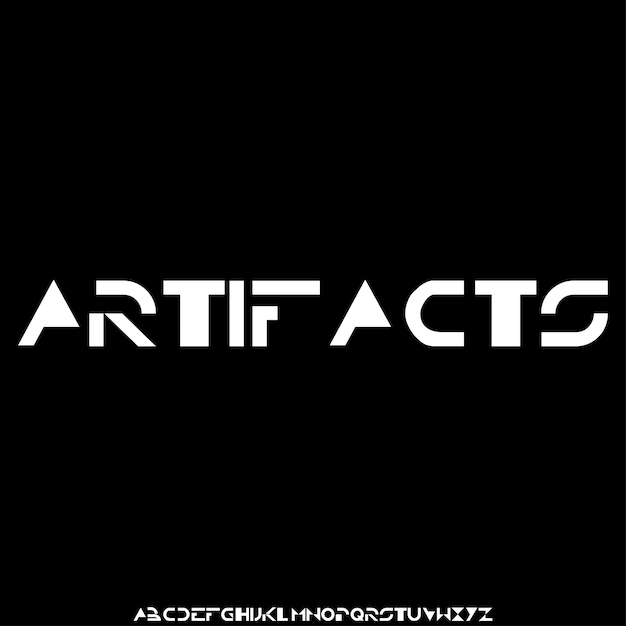 Artefactos decorativos que muestran fuentes vectoriales de alfabeto con textura grunge