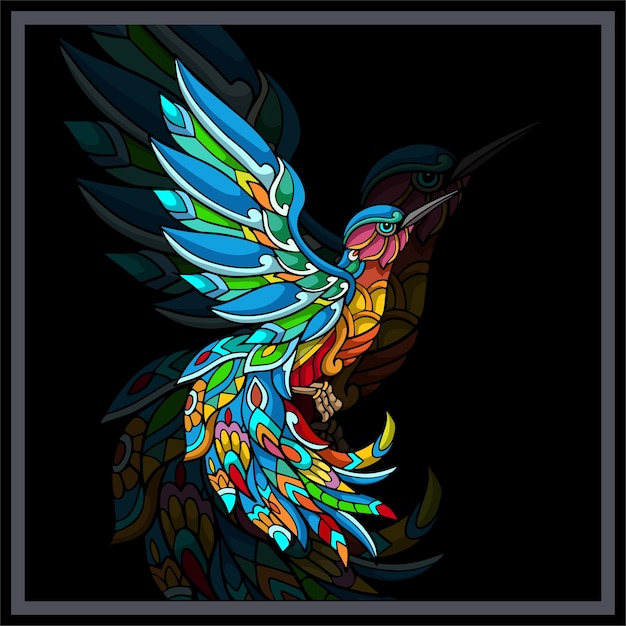 Artes coloridas del mandala del colibrí