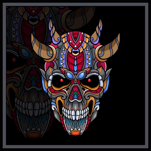 Artes coloridas del mandala del diablo rojo