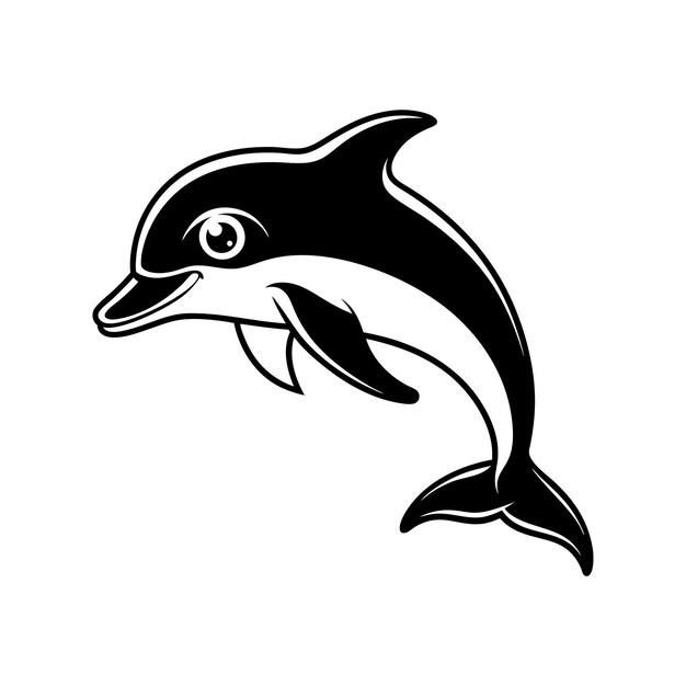 Artes de diseño vectorial de siluetas de delfines