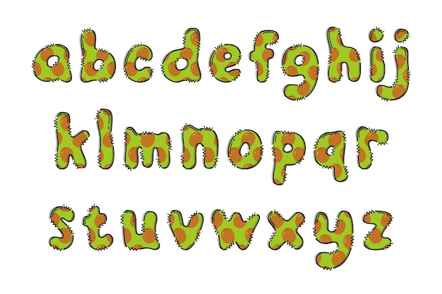 Vector artesanía de kiwi letras de frutas de color arte creativo diseño tipográfico