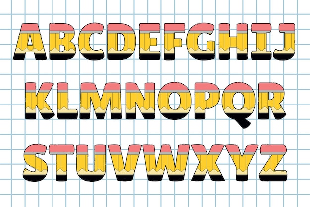 Artesanía a mano Letras de lápiz de color Arte creativo Diseño tipográfico